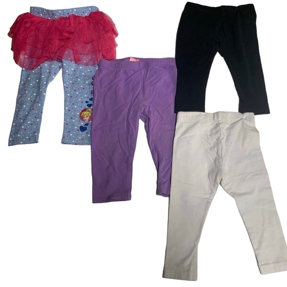 Newborn Girls Pack of 4 Leggings - Picture 1 of 4